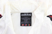 90's Adidas Embroidered Logo White, Black, & Red Striped Zip Up Jacket - Jackets - Thrifted Threads