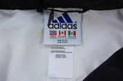 90's Adidas Embroidered Logo White, Green & Black Full Zip Windbreaker - Jacket - Thrifted Threads