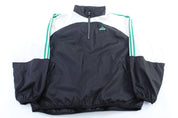 90's Adidas Embroidered Logo White, Green & Black Full Zip Windbreaker - Jacket - Thrifted Threads