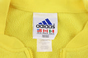 90's Adidas Embroidered Yellow Fleece Pullover - Sweater - Thrifted Threads