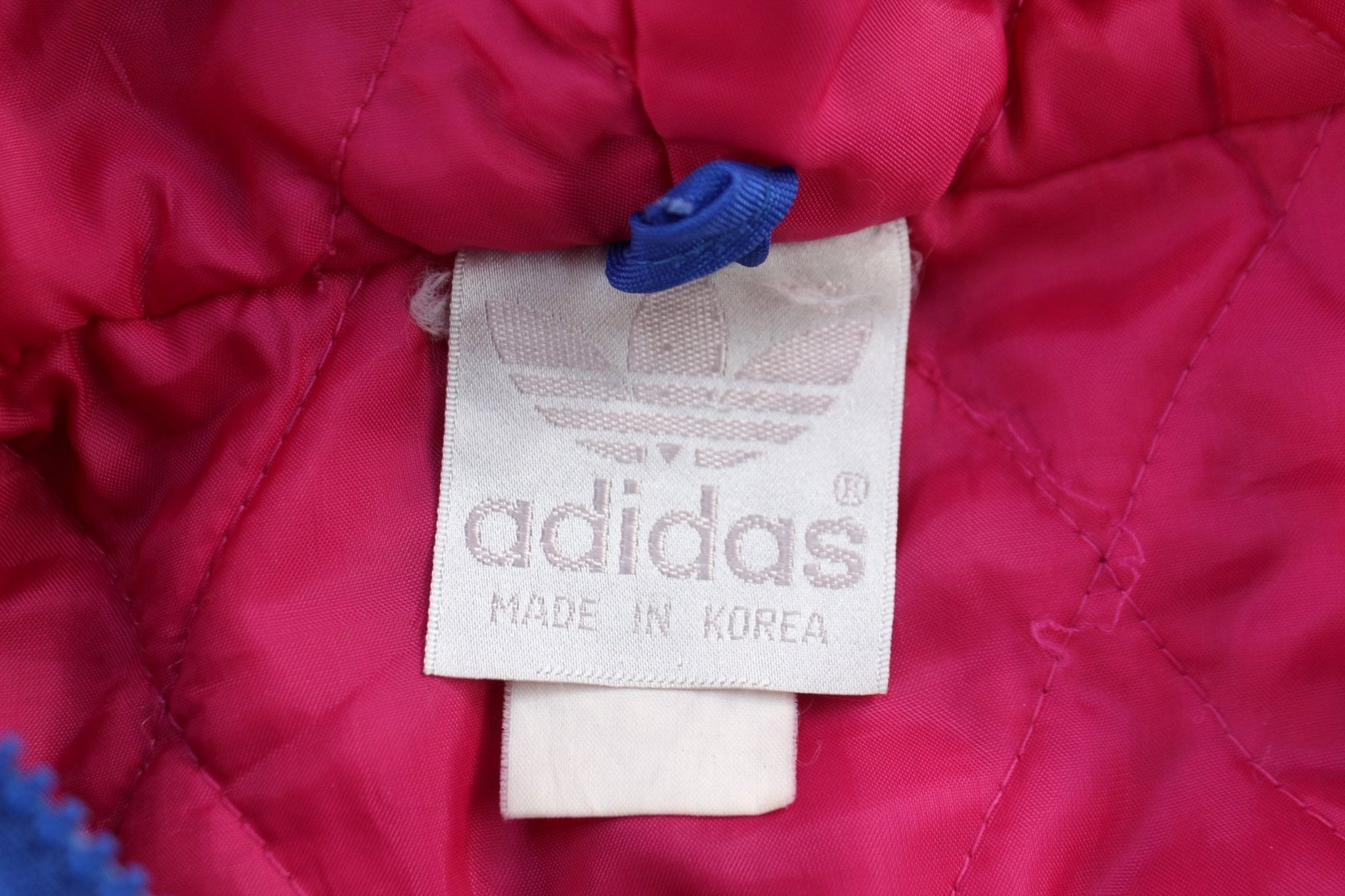 90's Adidas Pink & Blue full Zip Hooded Jacket - Jacket - Thrifted Threads
