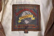 90's Adventure Bound Brown Leather Bomber Jacket - Jacket - Thrifted Threads