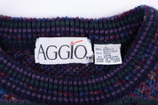 90's Aggio Multipatterned Knit Sweater - Sweater - Thrifted Threads