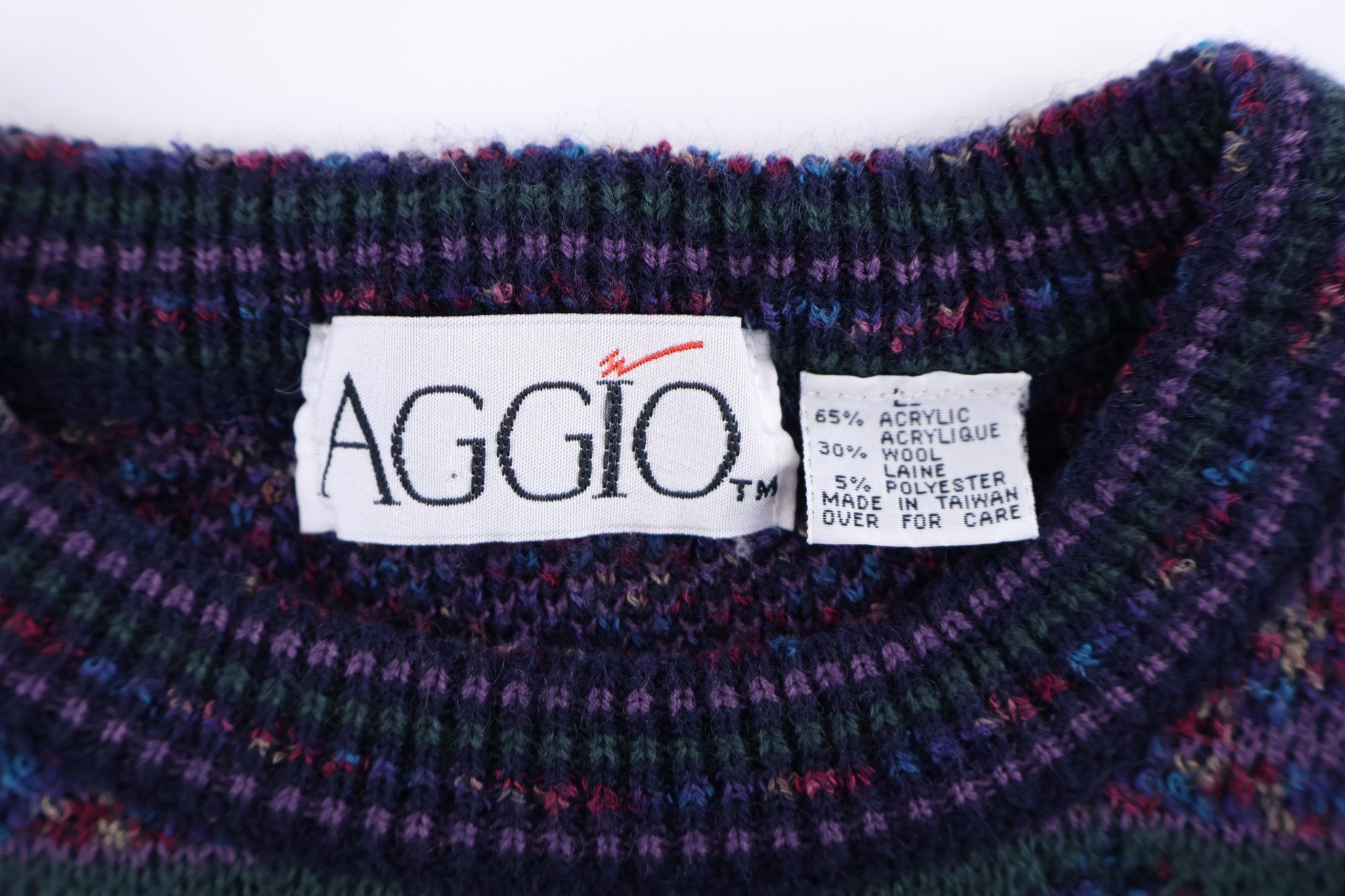 90's Aggio Multipatterned Knit Sweater - Sweater - Thrifted Threads
