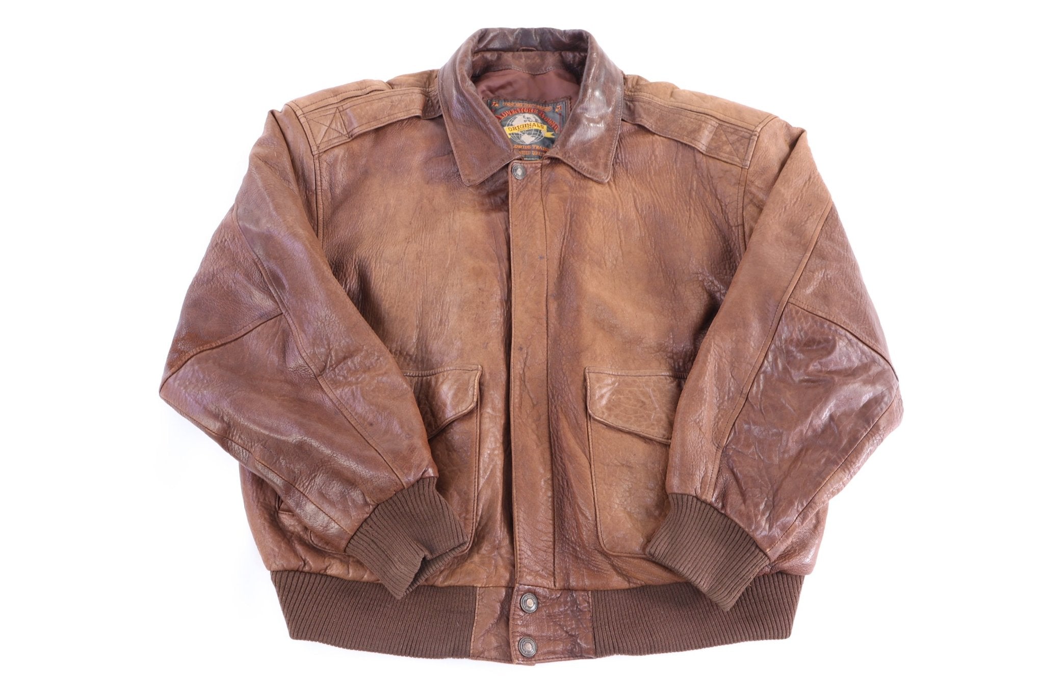 90's American Bound Brown Leather Jacket - Jacket - Thrifted Threads