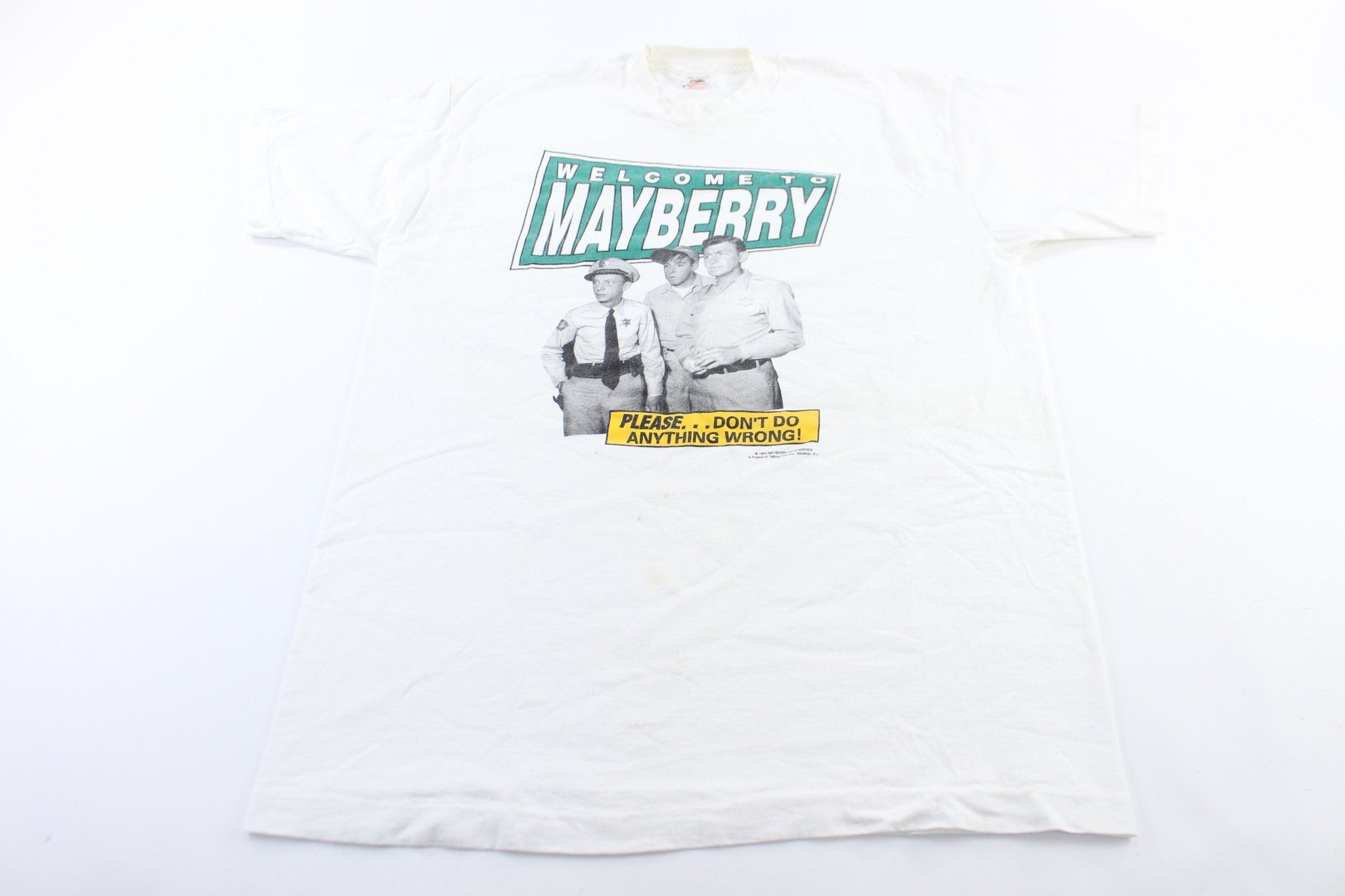 90's Andy Griffith Welcome To Mayberry Graphic T - Shirt - ThriftedThreads.com
