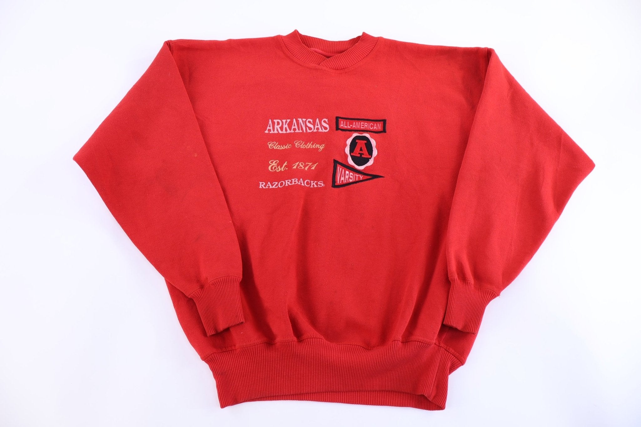 90's Arkansas Razorbacks Embroidered Sweatshirt - Sweatshirt - Thrifted Threads