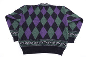 90's Bach Rach Multipatterned Knit Cardigan Sweater - Sweatshirts - Thrifted Threads