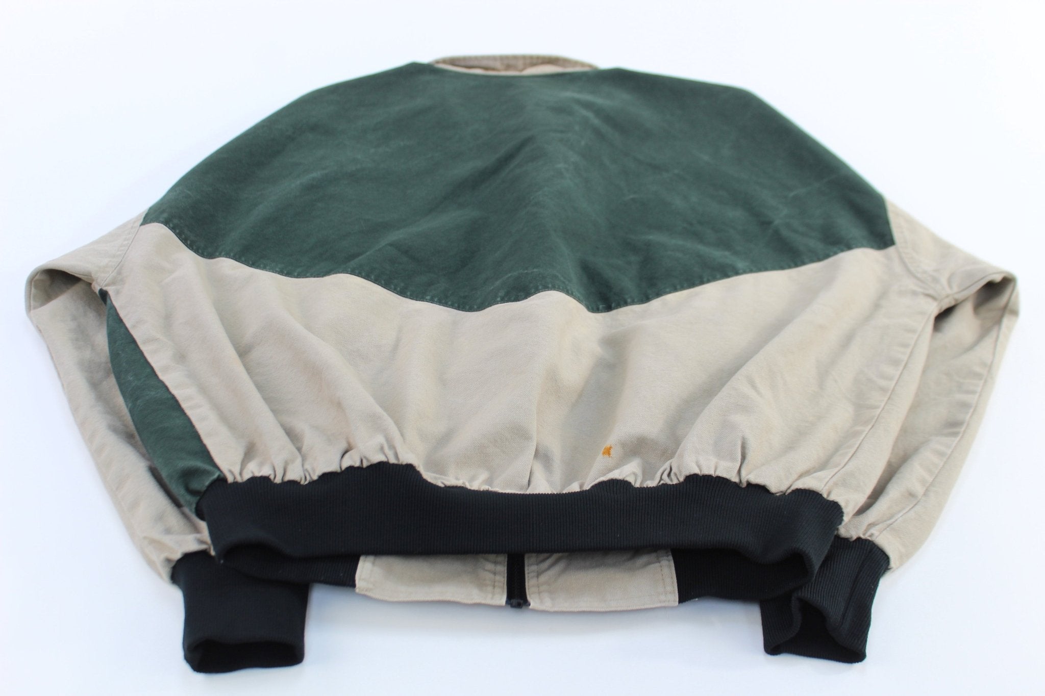 90's Bee - Wild Tan & Green Colorblock Jacket - ThriftedThreads.com