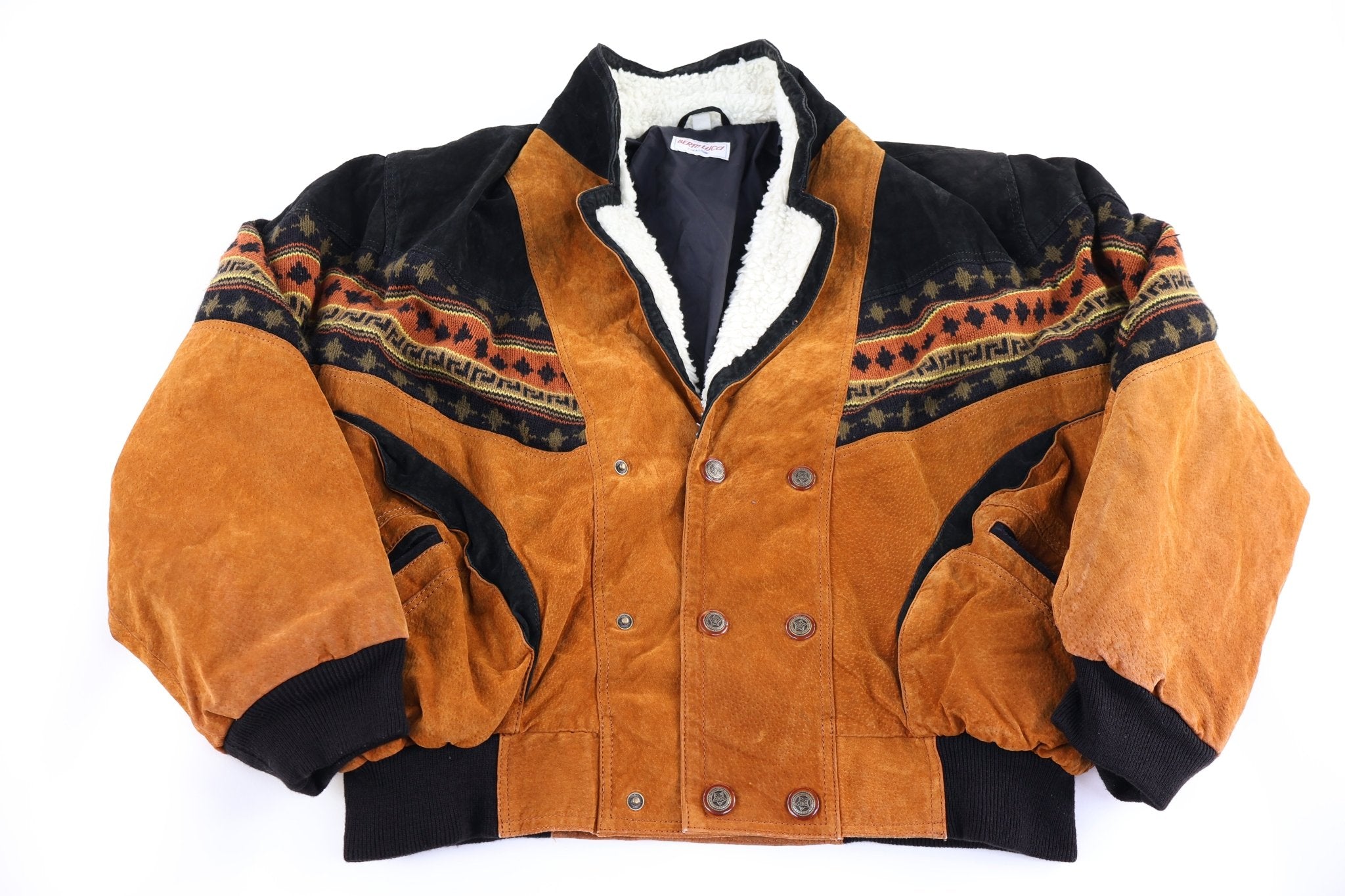 90's Berto Lucci Creazione Leather Suede Jacket - Jacket - Thrifted Threads
