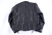 90's Black Leather Biker Jacket - Jacket - Thrifted Threads