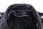 90's Black Leather Biker Jacket - Jacket - Thrifted Threads