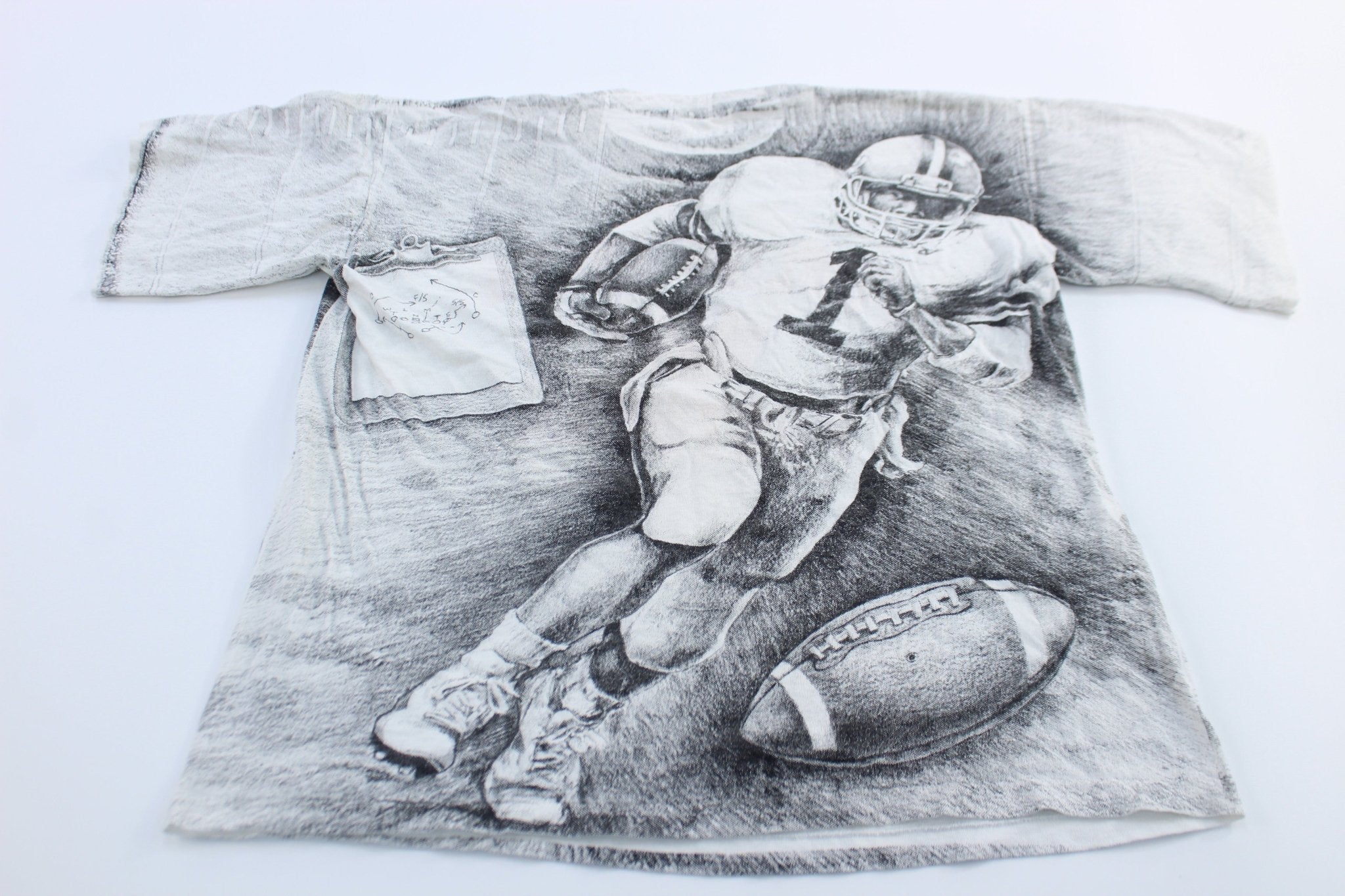 90's Bowling Green State University Football All Over Print T-Shirt - ThriftedThreads.com