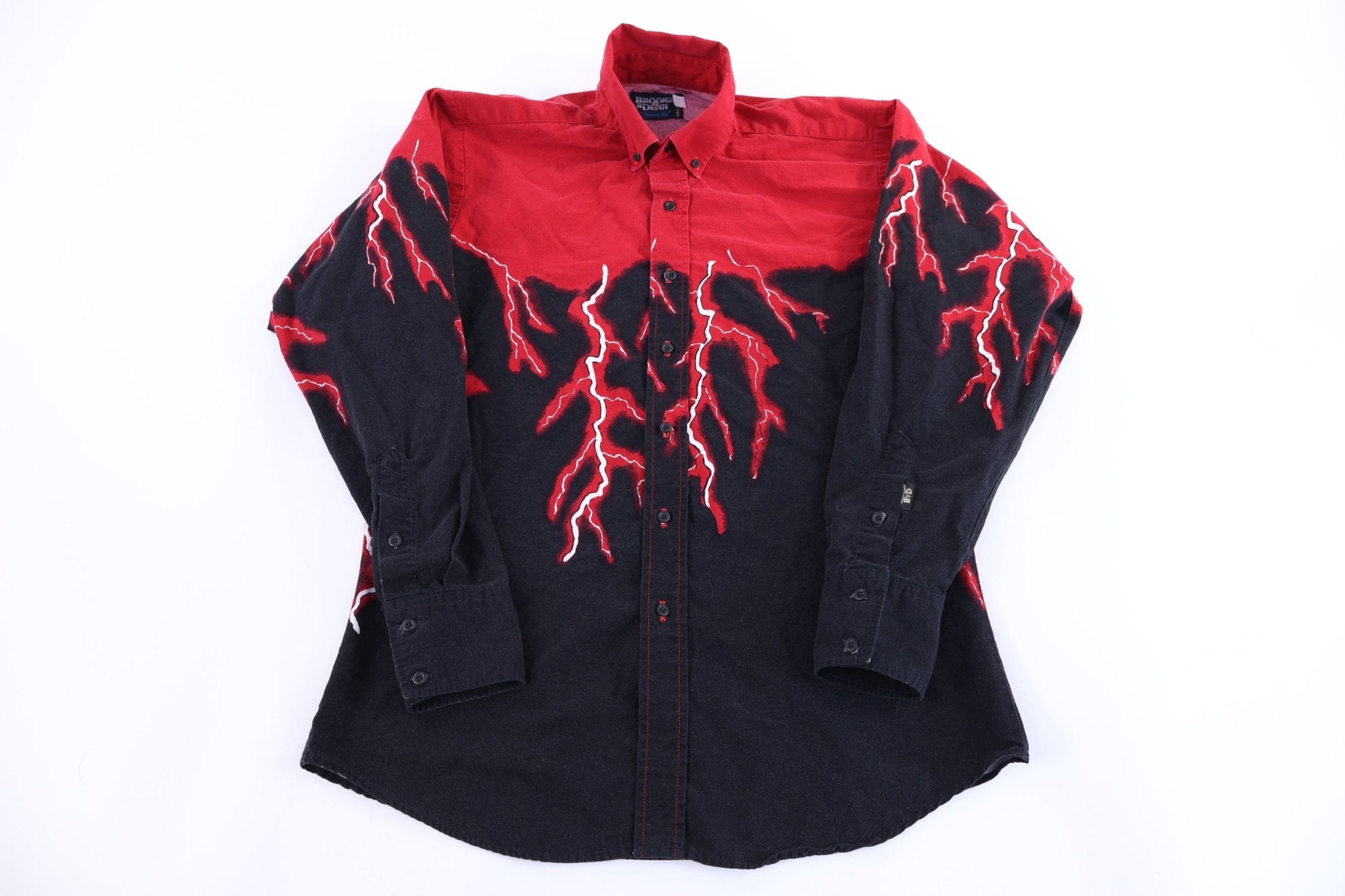 90's Brooks & Dunn Lightning All Over Graphic LS Button Down - Button Ups/Downs - Thrifted Threads