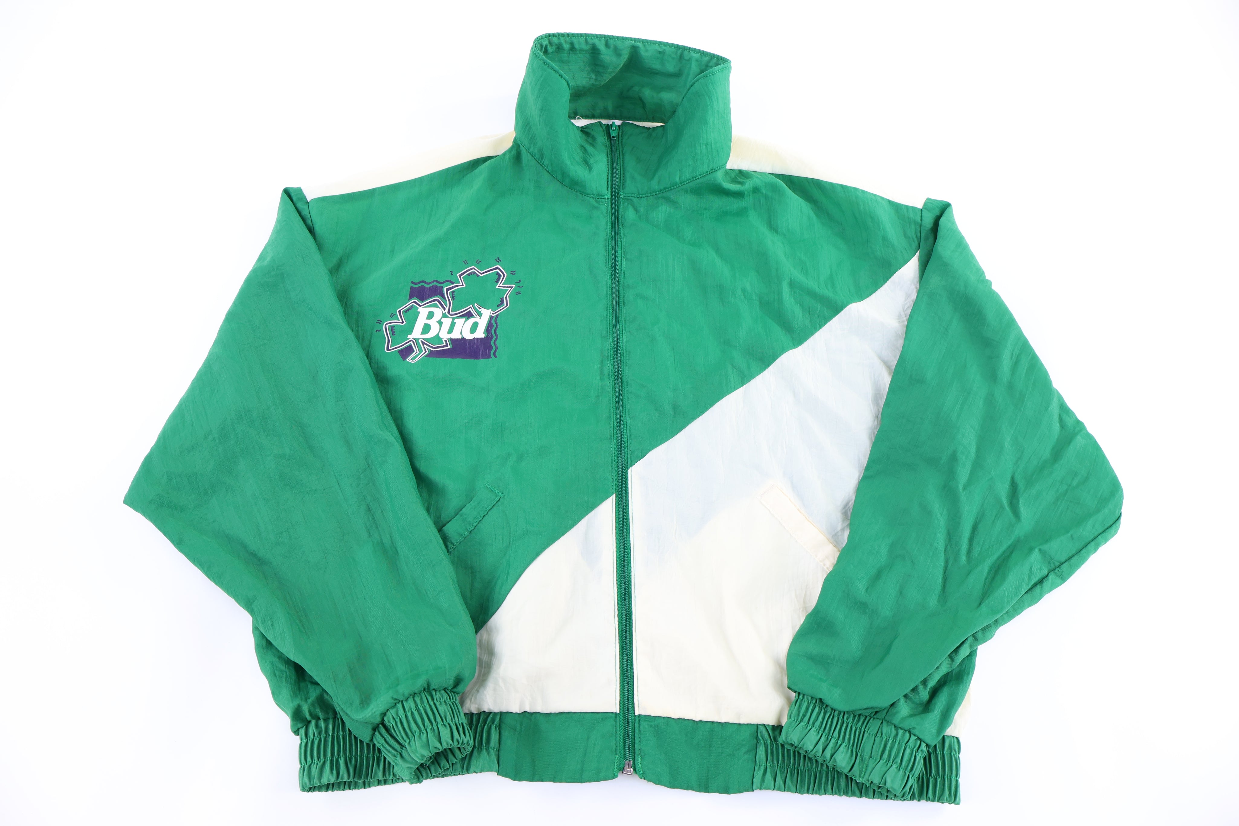 90's Budweiser St. Patrick's Full Zip Jacket - Jacket - Thrifted Threads