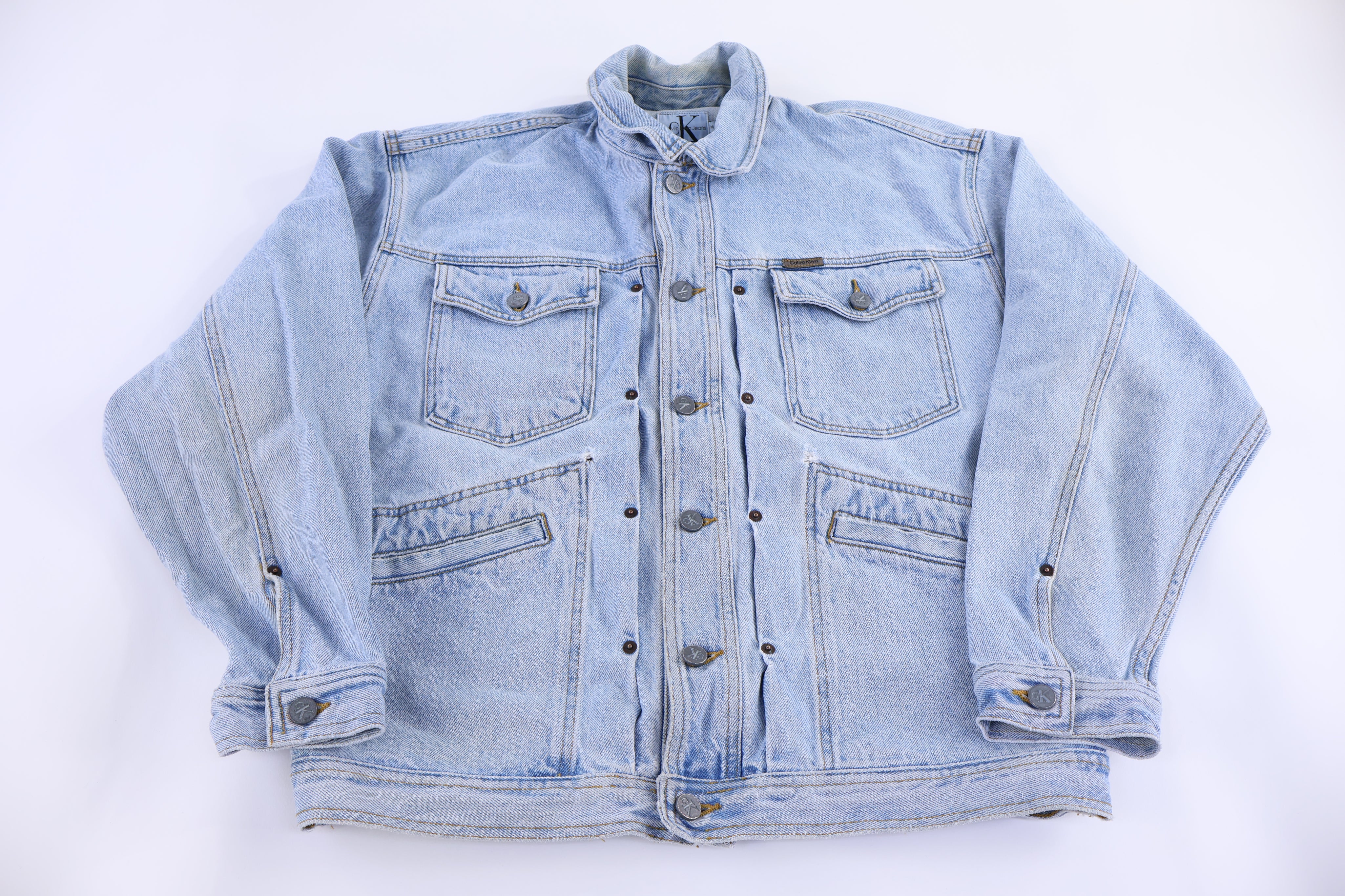 90's Calvin Klein Light Wash Denim Jacket - Jacket - Thrifted Threads