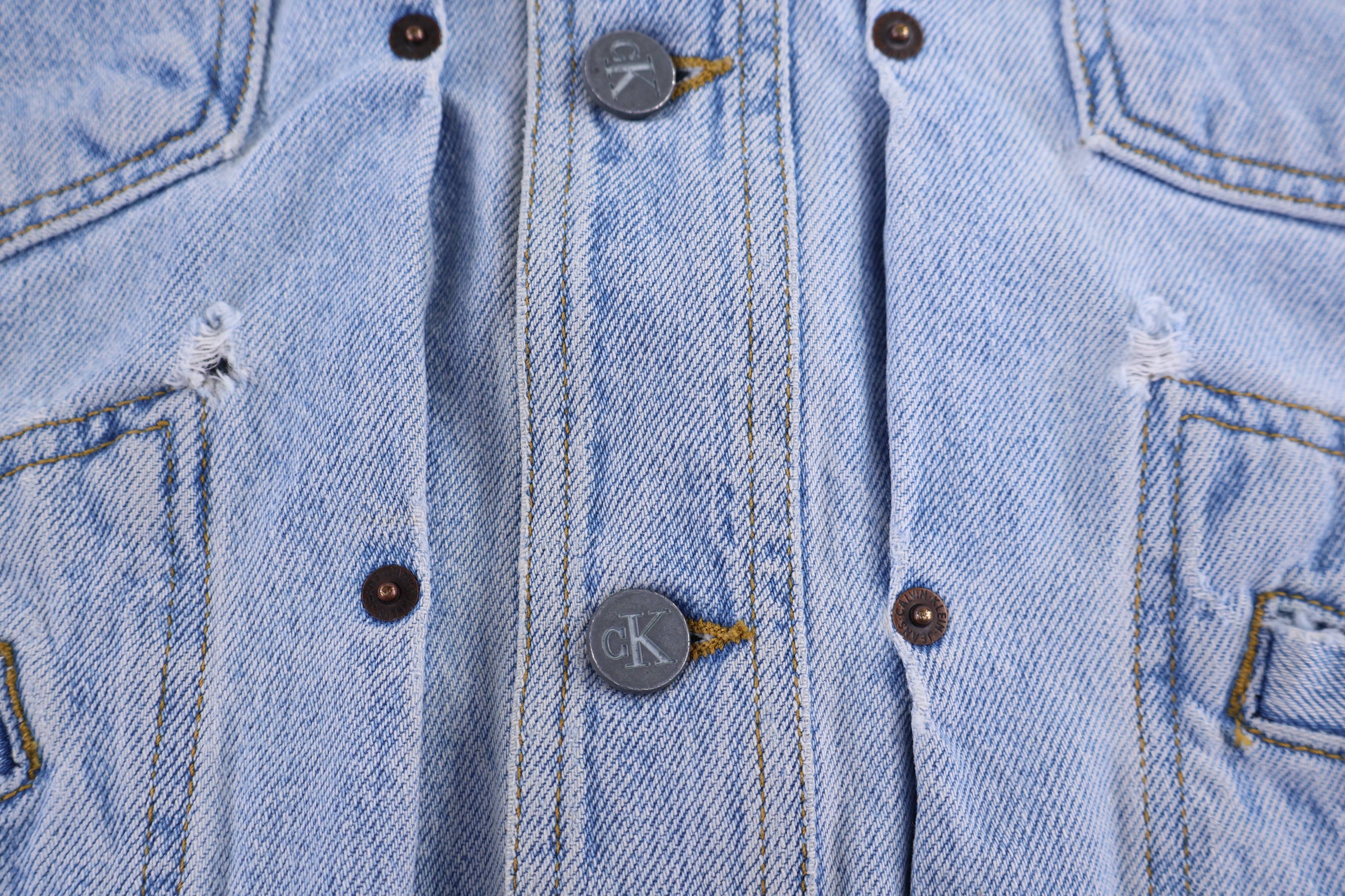 90's Calvin Klein Light Wash Denim Jacket - Jacket - Thrifted Threads