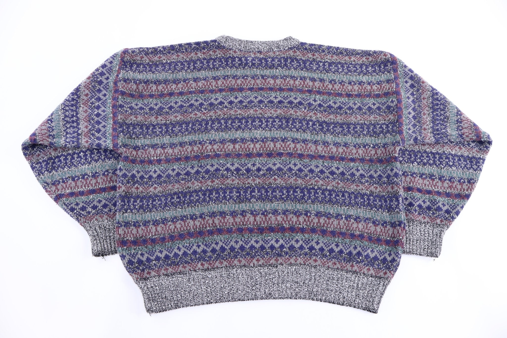 90's Cambridge Classics Multipattern Knit Sweater - Sweater - Thrifted Threads