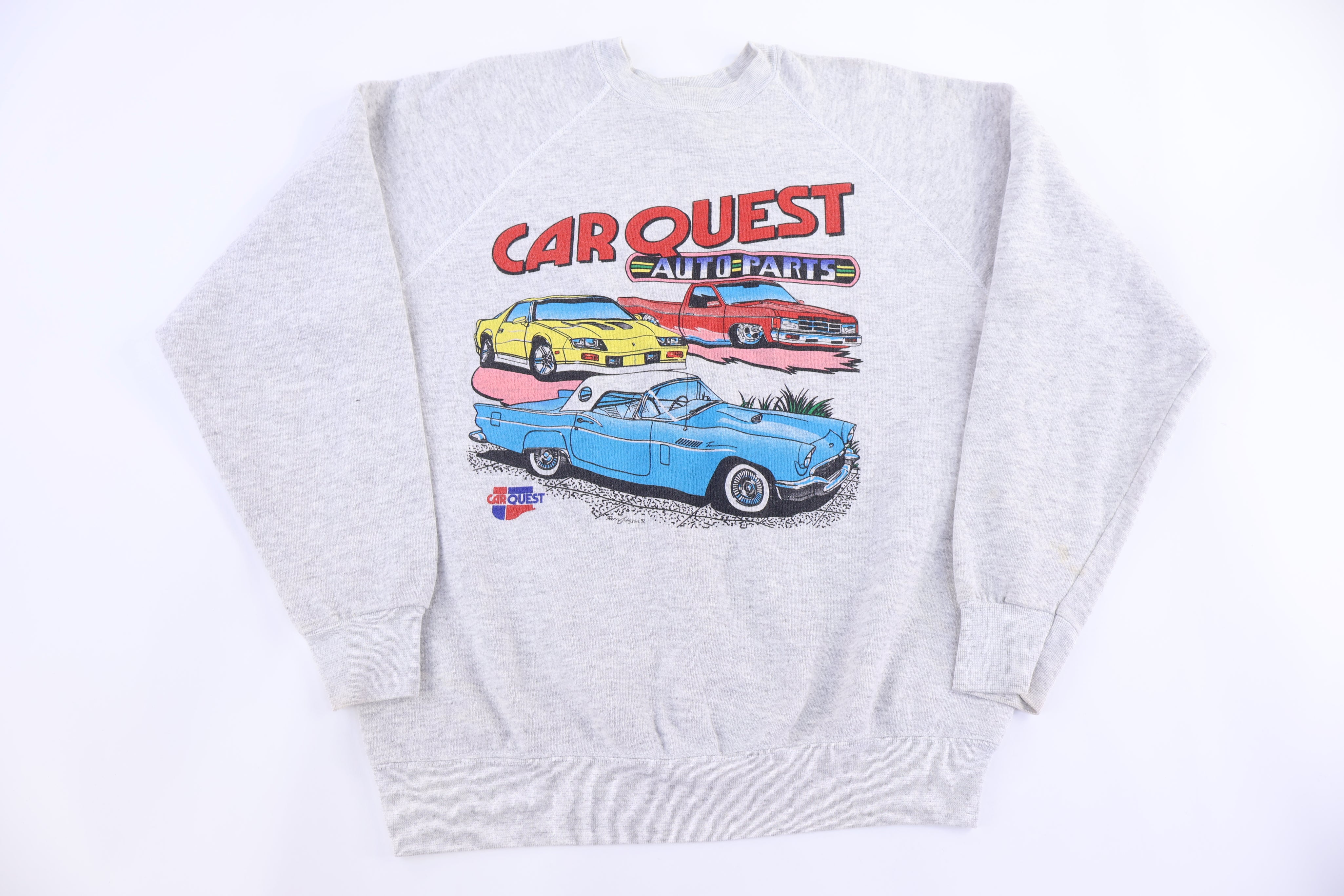 90's Car Quest Auto Parts Graphic Sweatshirt - Sweatshirt - Thrifted Threads