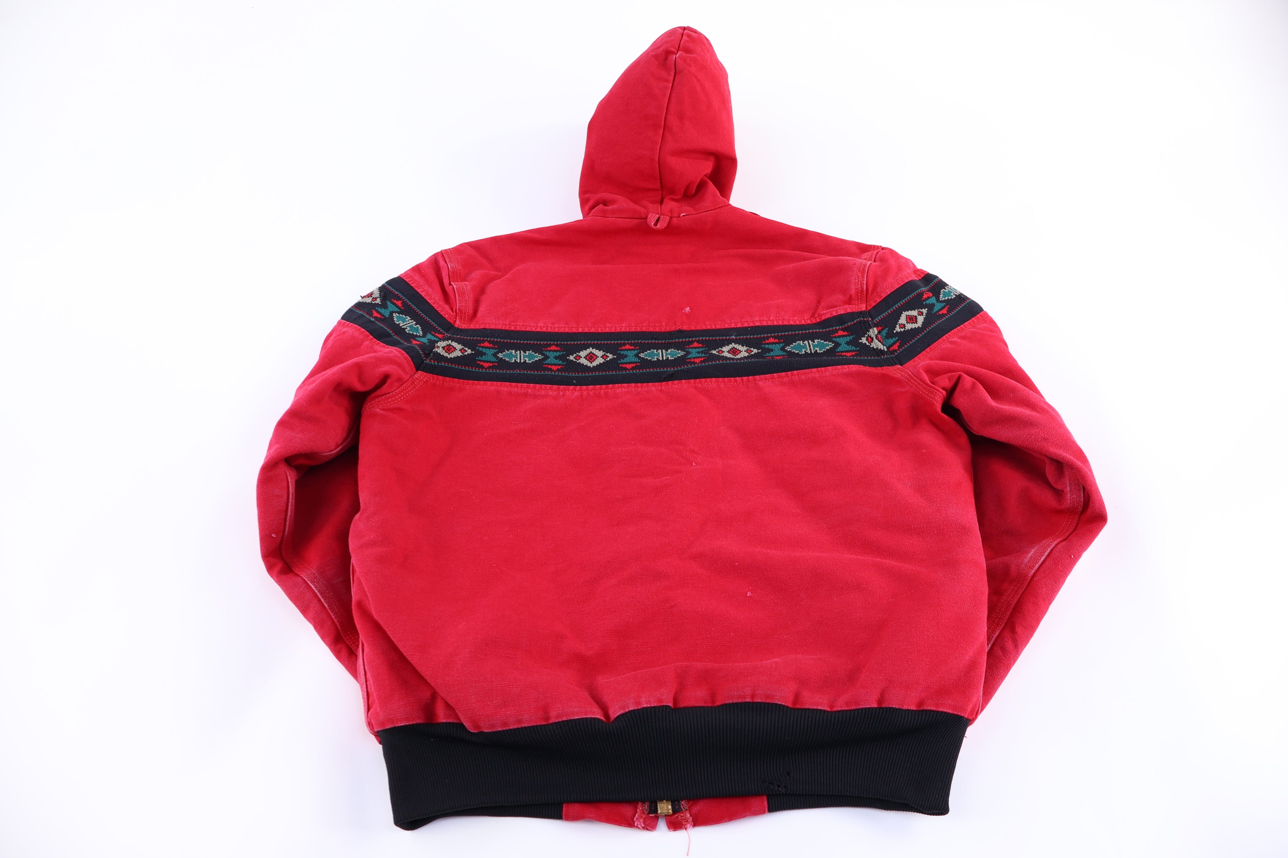90's Carhartt Aztec Pattern Red Full Zip Jacket - Jacket - Thrifted Threads