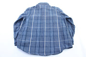 90’s Carhartt Blue & White Plaid LS Button Down Shirt - ThriftedThreads.com