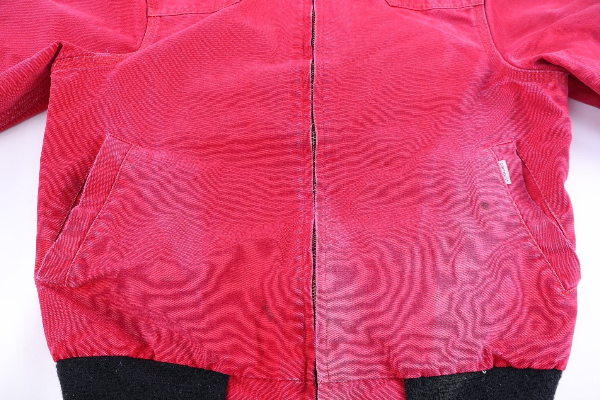 90's Carhartt Logo Patch Red Full Zip Santa Fe Jacket - Jacket - Thrifted Threads
