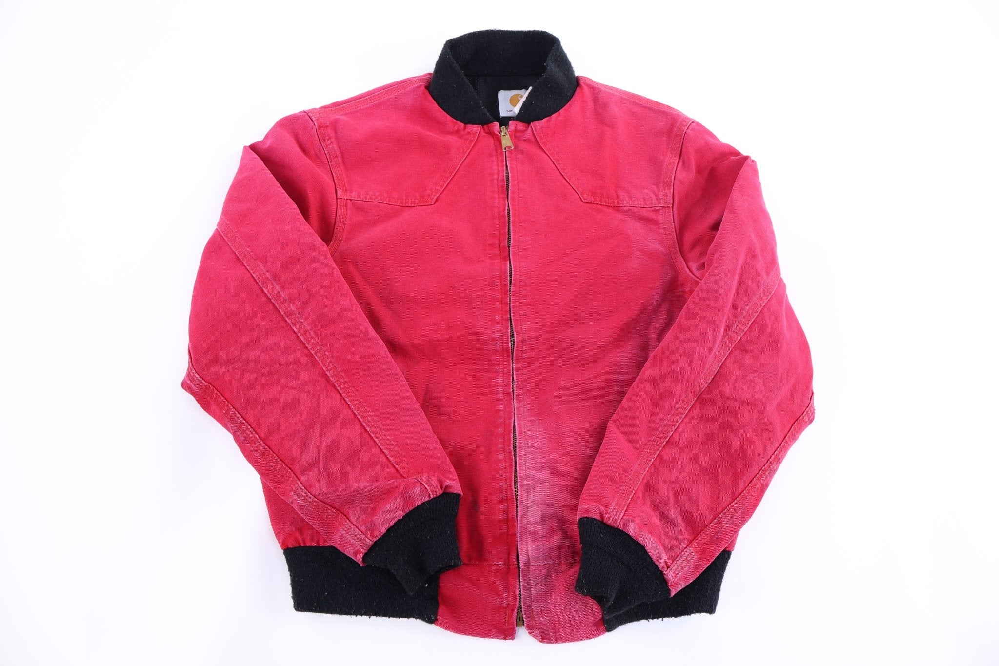 90's Carhartt Logo Patch Red Full Zip Santa Fe Jacket - Jacket - Thrifted Threads