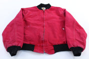 90's Carhartt Logo Patch Red Santa Fe Zip Up Jacket - ThriftedThreads.com