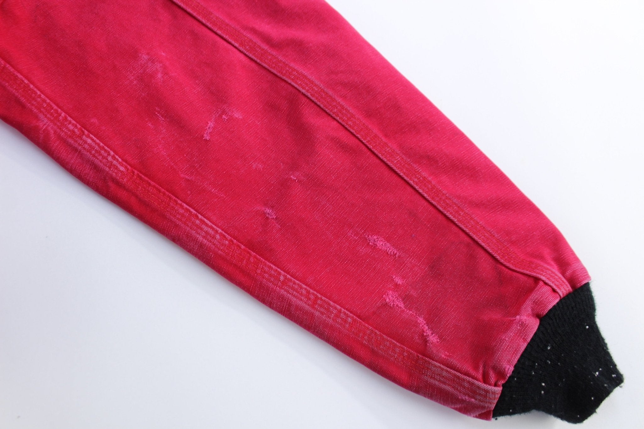 90's Carhartt Logo Patch Red Santa Fe Zip Up Jacket - ThriftedThreads.com