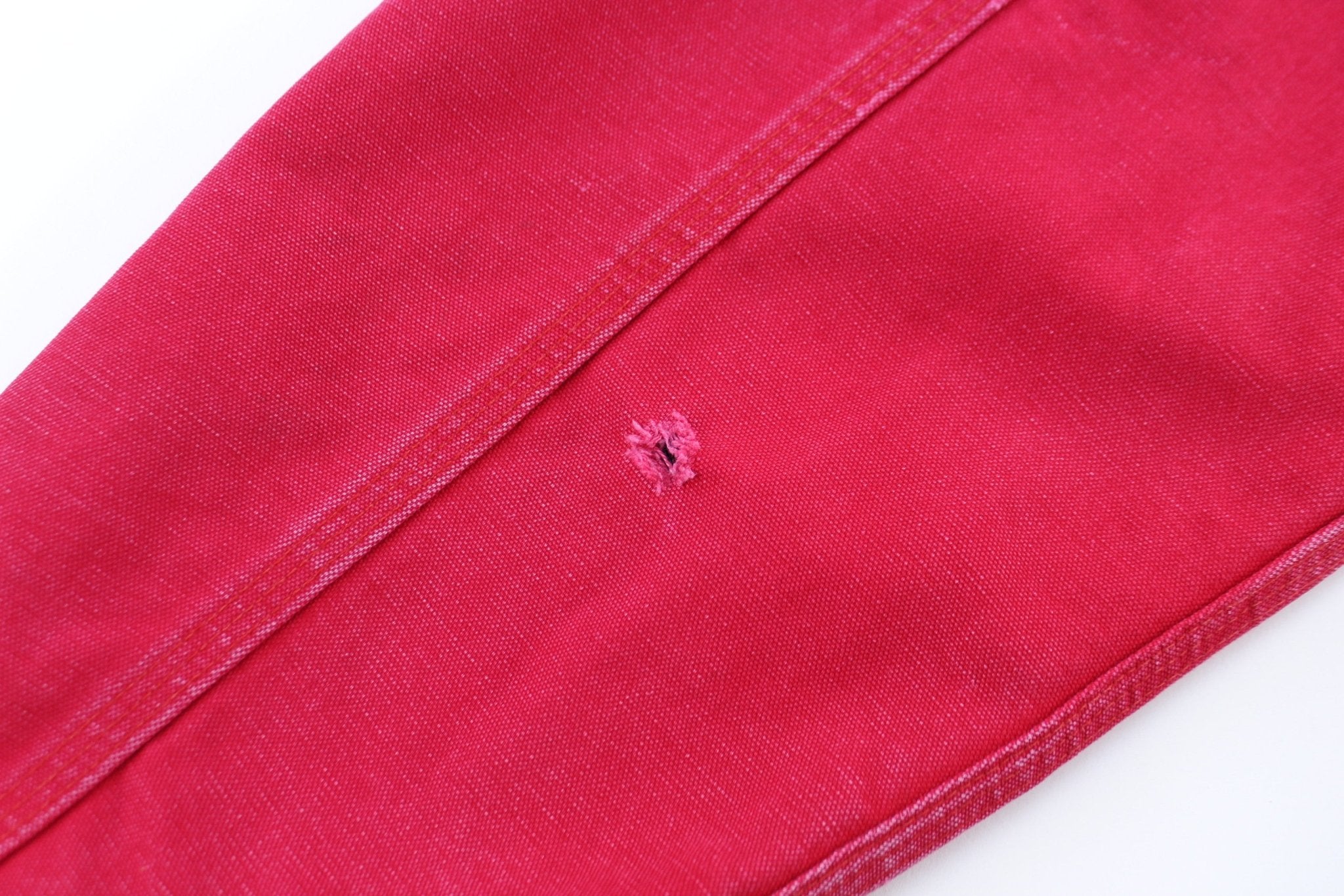 90's Carhartt Logo Patch Red Santa Fe Zip Up Jacket - ThriftedThreads.com