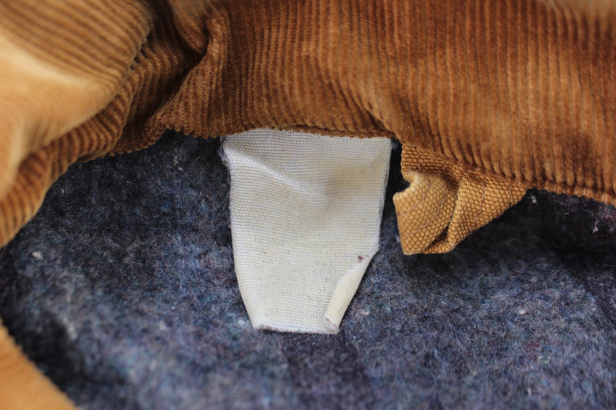 90's Carhartt Logo Patch Tan Blanket Lined Chore Jacket - ThriftedThreads.com