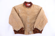 90's Carhartt Logo Patch Tan Santa Fe Jacket - Jacket - Thrifted Threads