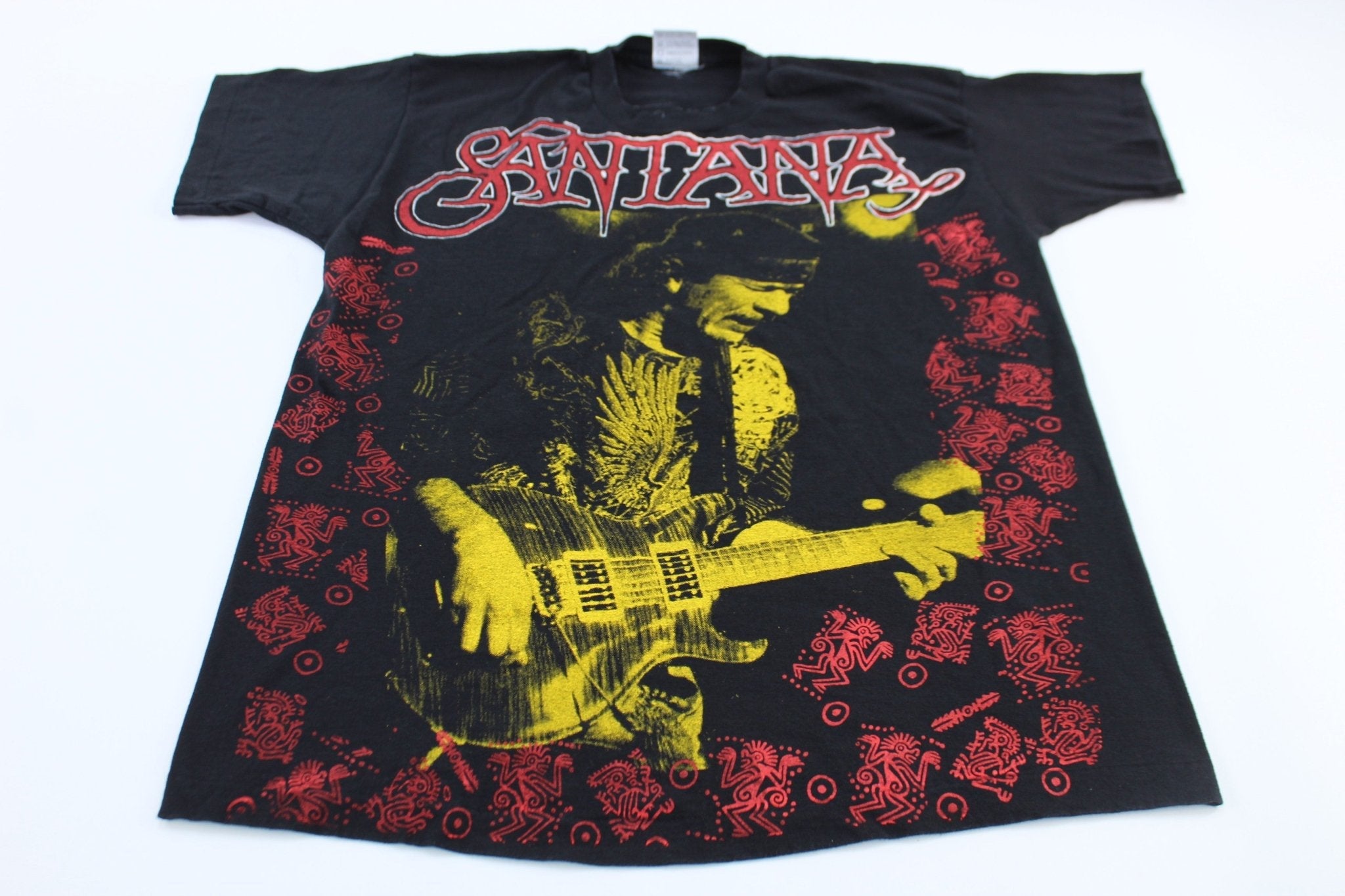 90's Carlos Santana All Over Print T-Shirt - T-Shirts - Thrifted Threads