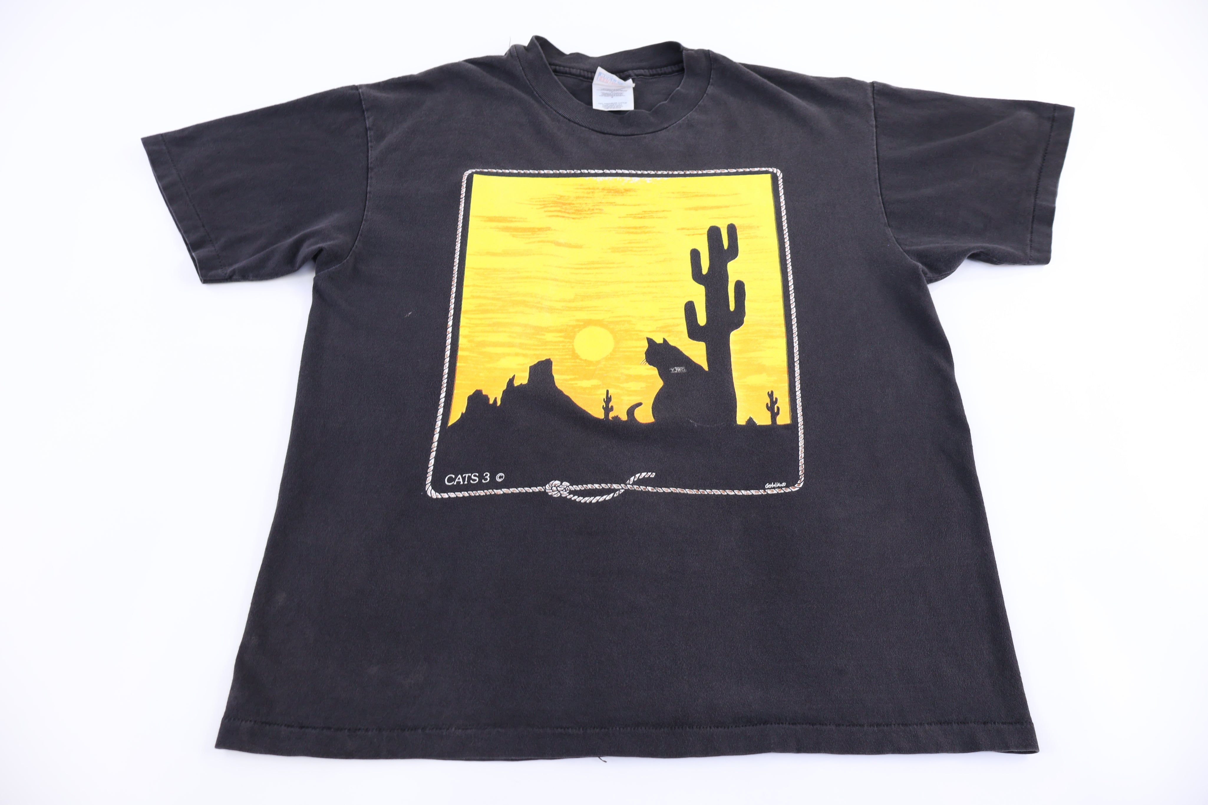 90's Cats 3 Art Graphic T-shirt - Shirts & Tops - Thrifted Threads
