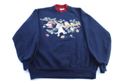 90's Cats & Nature Graphic Sweatshirt - ThriftedThreads.com