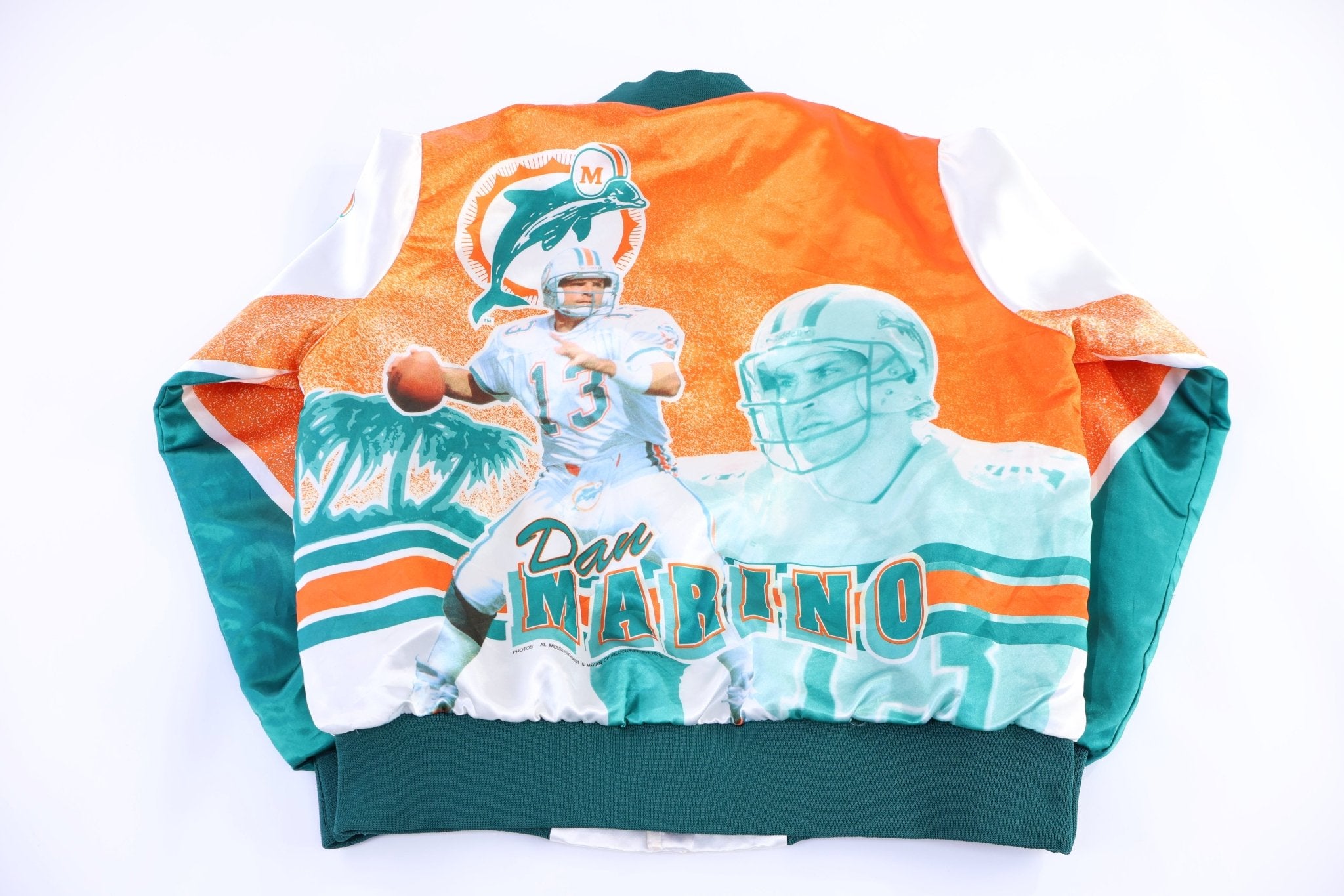 90's Chalk Line Miami Dolphins Football Bomber Jacket - Jacket - Thrifted Threads
