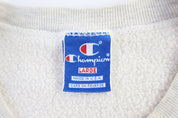 90's Champion Embroidered Logo Cream Sweatshirt - Sweatshirt - Thrifted Threads