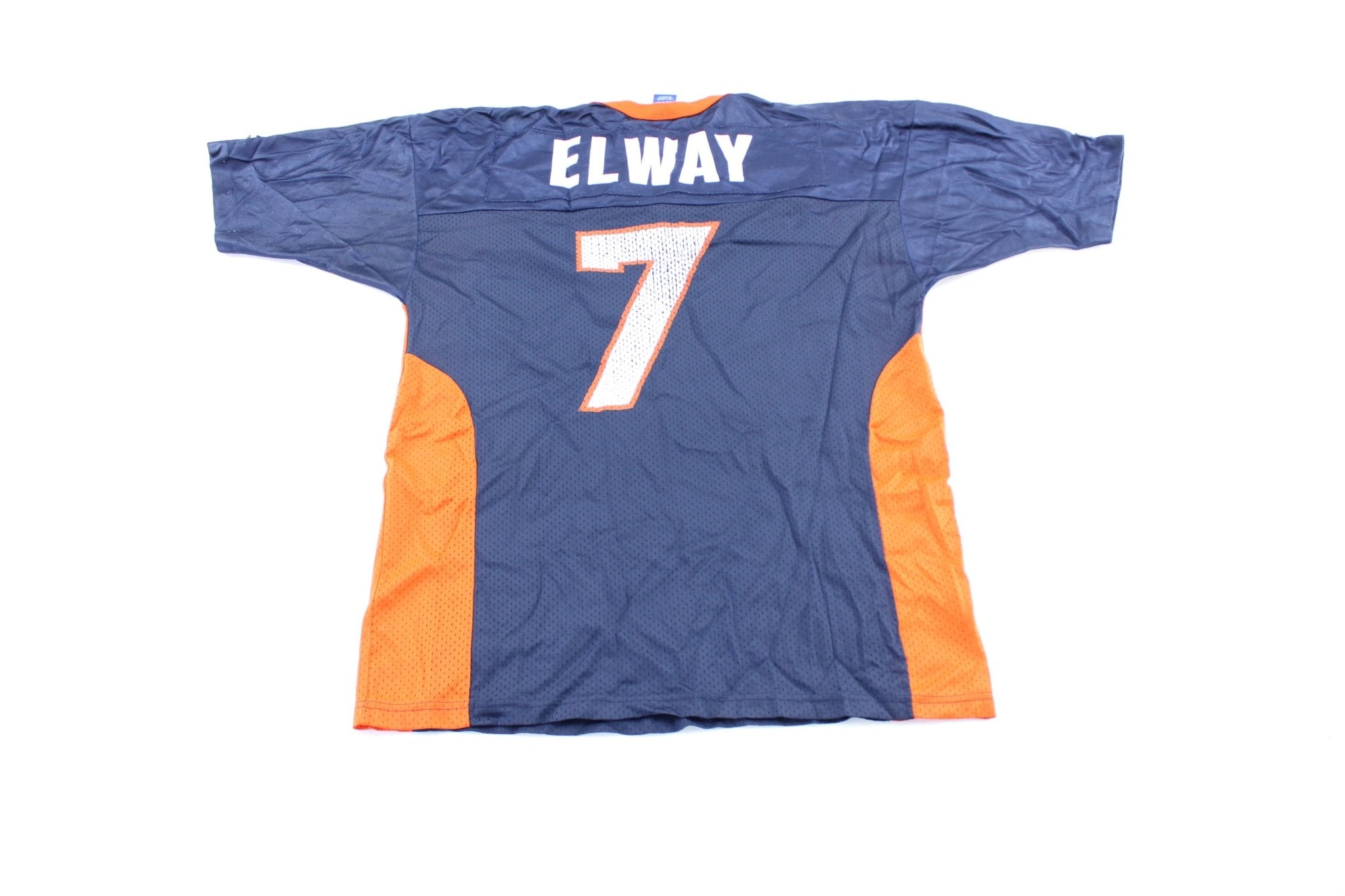 90's Champion Embroidered Logo Denver Broncos John Elway Football Jersey - ThriftedThreads.com