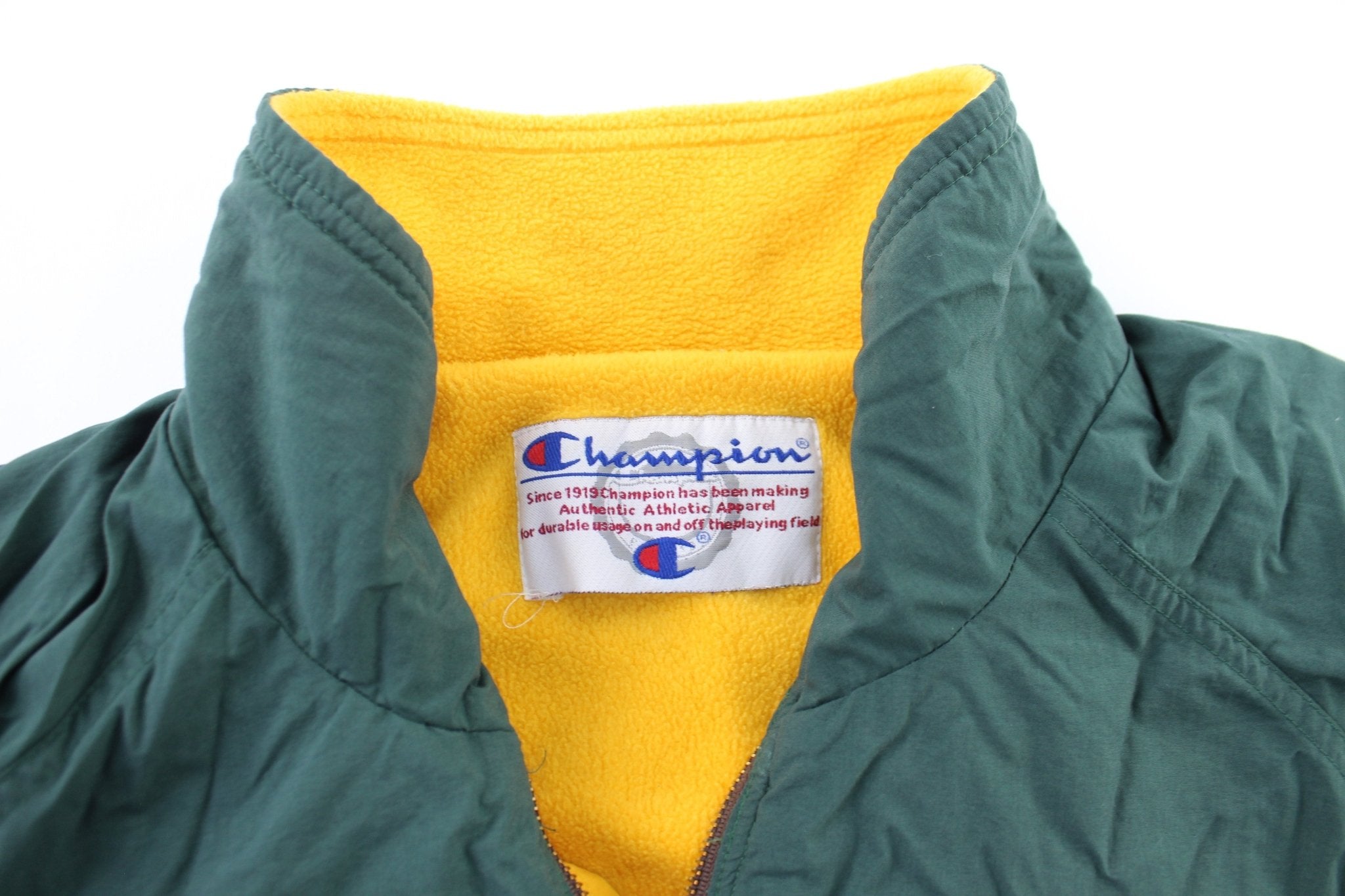 90’s Champion Embroidered Logo Green Bay Packers Zip Up Jacket - ThriftedThreads.com