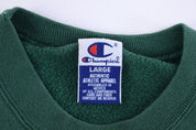 90's Champion Embroidered Logo Green Blank Sweatshirt - Sweatshirt - Thrifted Threads