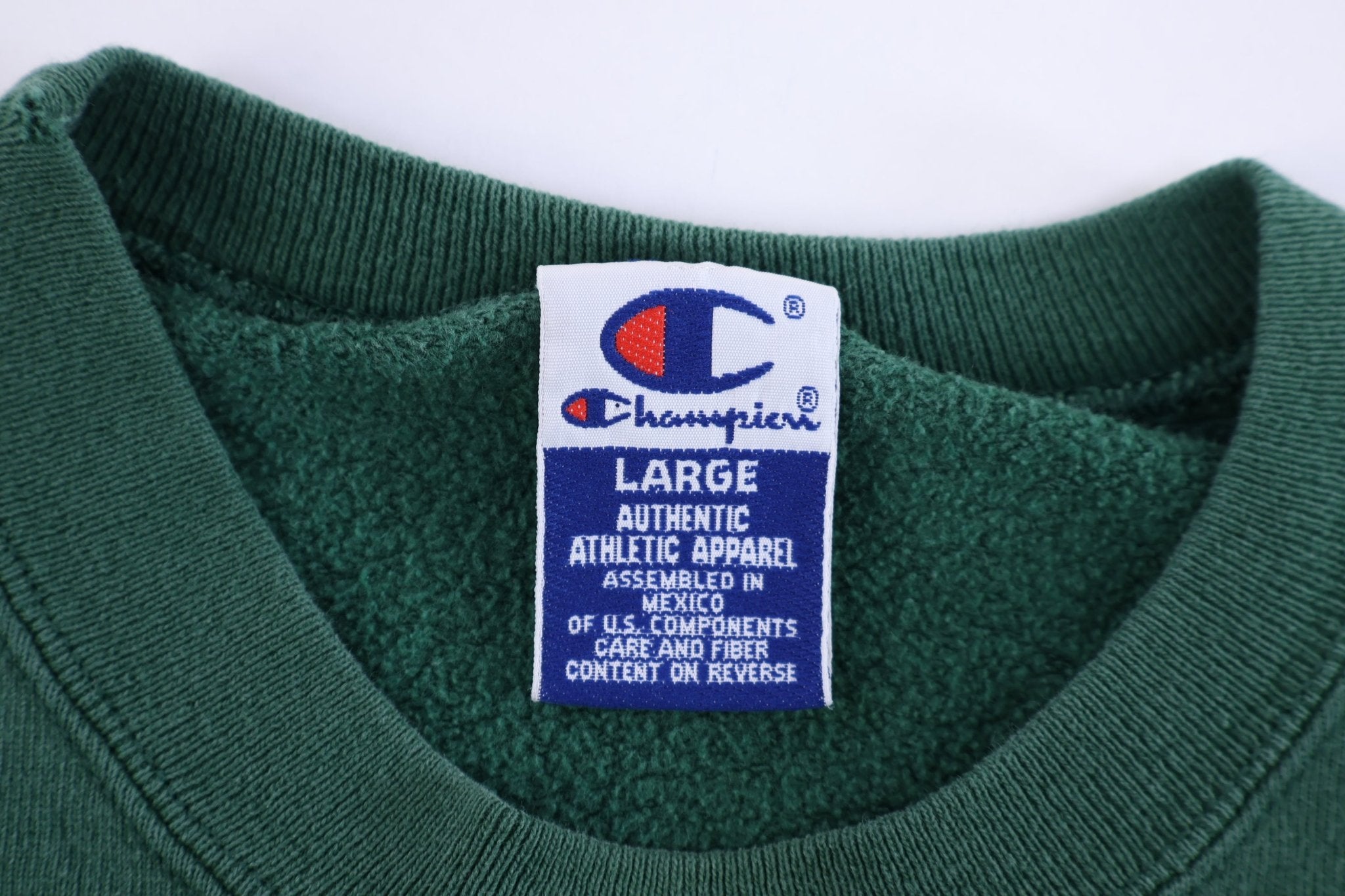 90's Champion Embroidered Logo Green Blank Sweatshirt - Sweatshirt - Thrifted Threads
