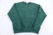 90's Champion Embroidered Logo Green Blank Sweatshirt - Sweatshirt - Thrifted Threads