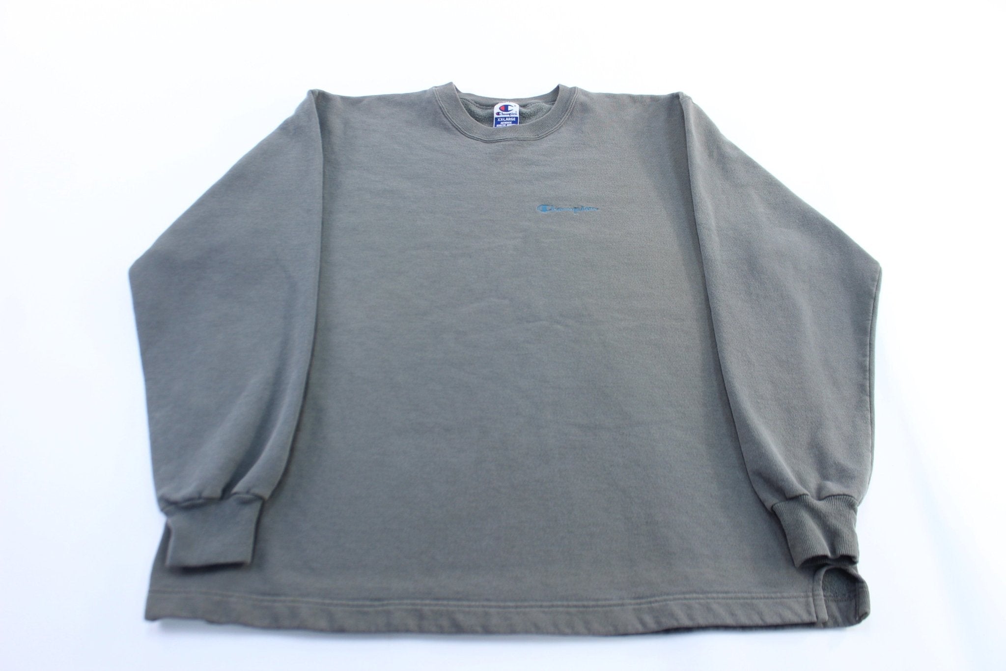 90's Champion Embroidered Logo Green Sweatshirt - ThriftedThreads.com