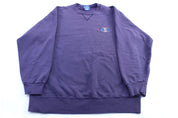 90's Champion Embroidered Logo Purple Sweatshirt - ThriftedThreads.com