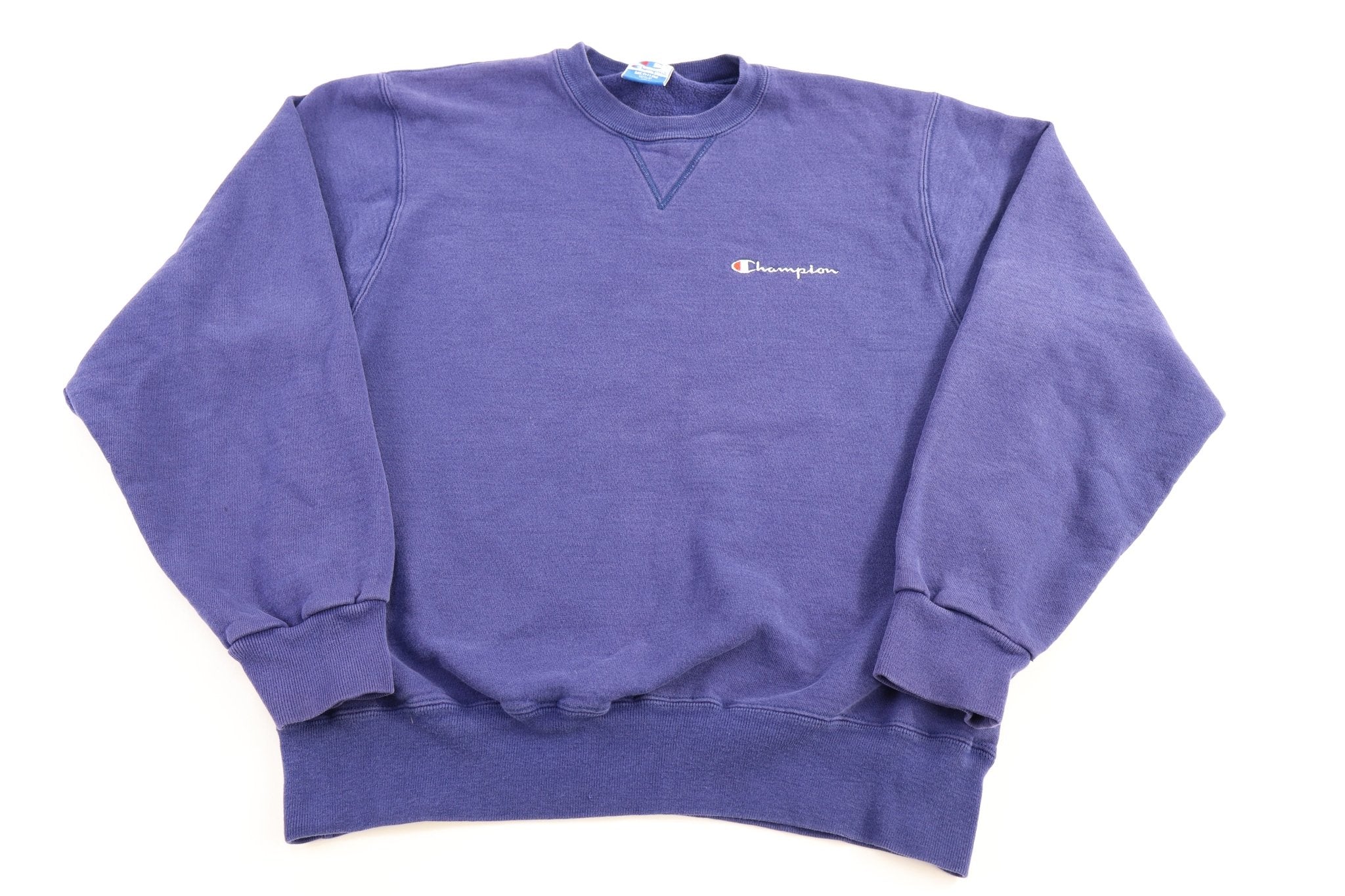 90's Champion Embroidered Logo Purple Sweatshirt - Sweatshirt - Thrifted Threads