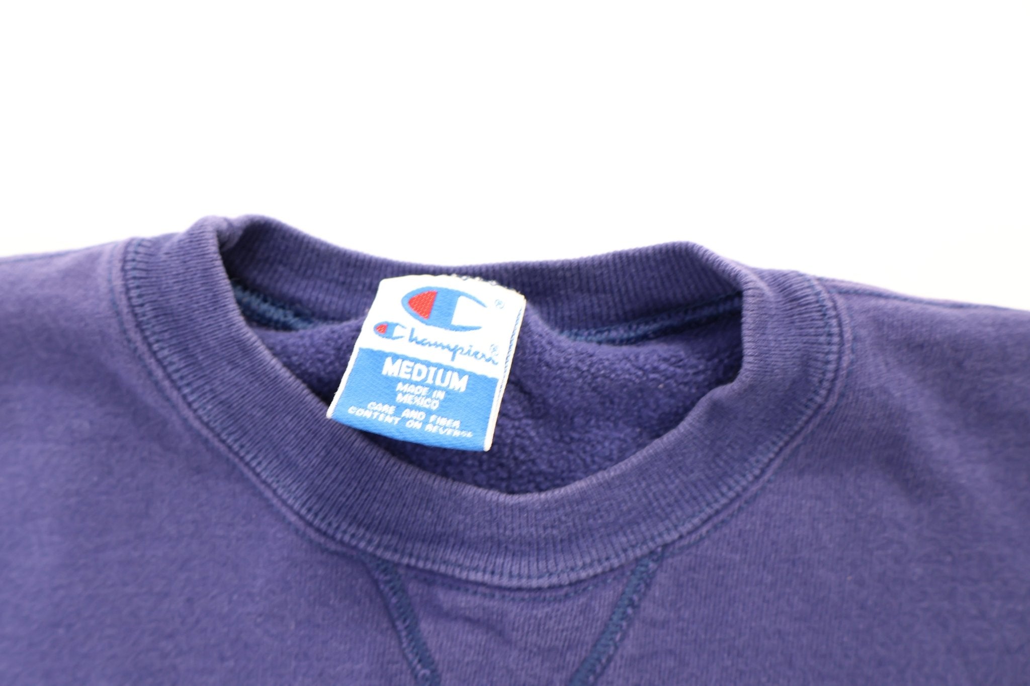 90's Champion Embroidered Logo Purple Sweatshirt - Sweatshirt - Thrifted Threads