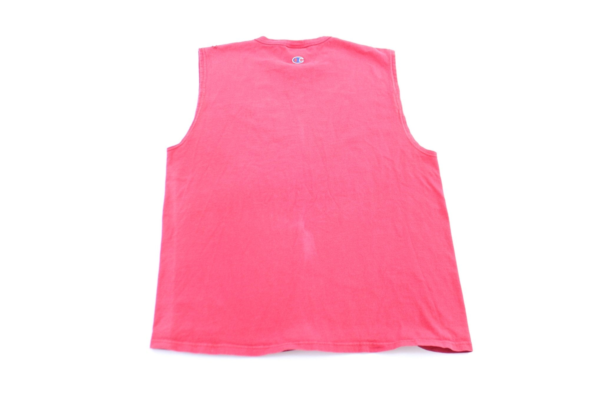 90's Champion Embroidered Logo Red Tank Top - ThriftedThreads.com