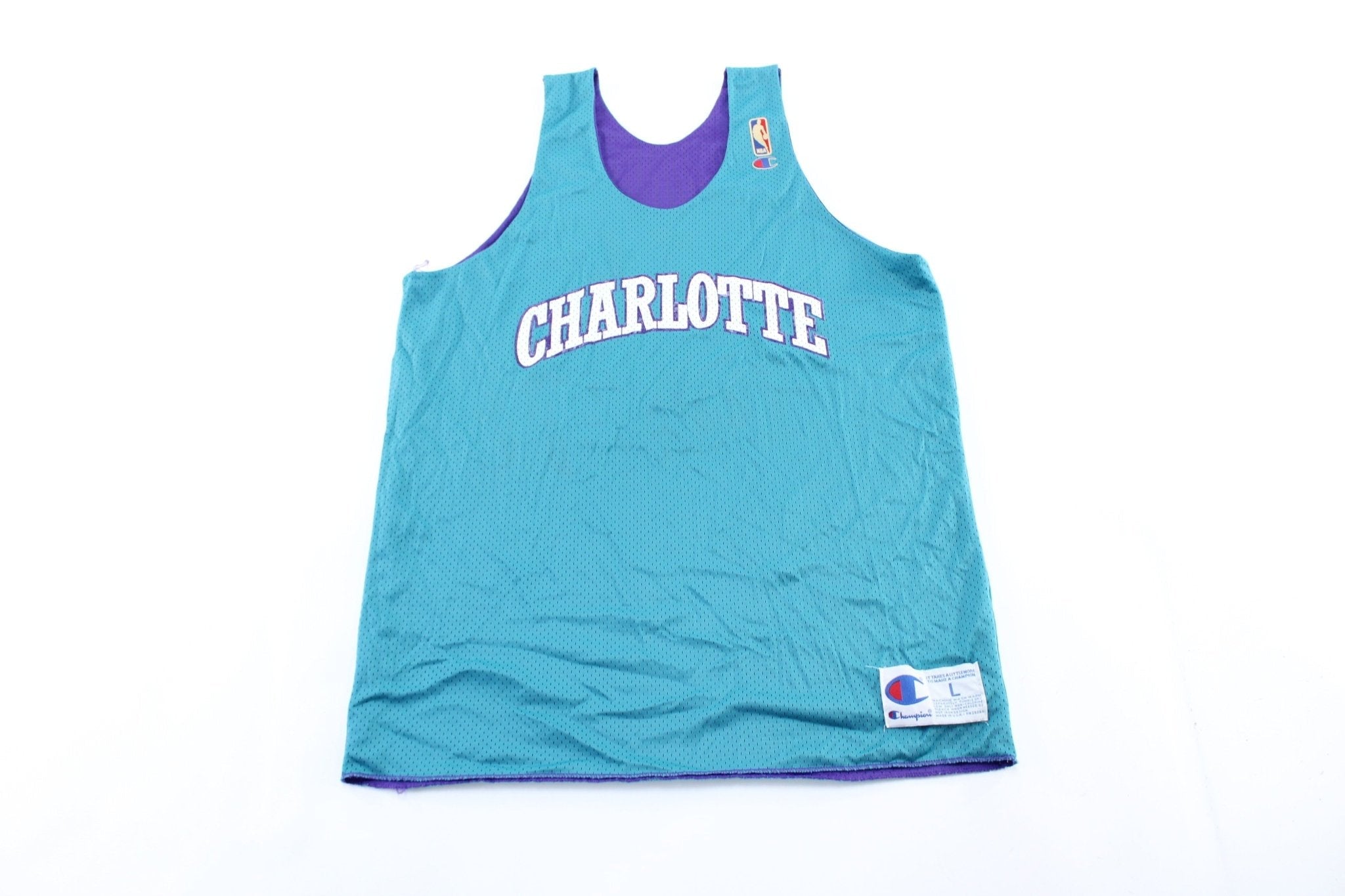 90's Champion Logo Charlotte Hornets Practice Jersey - Jerseys/Tanks - Thrifted Threads