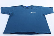 90's Champion Spellout Logo Blue T-Shirt - ThriftedThreads.com