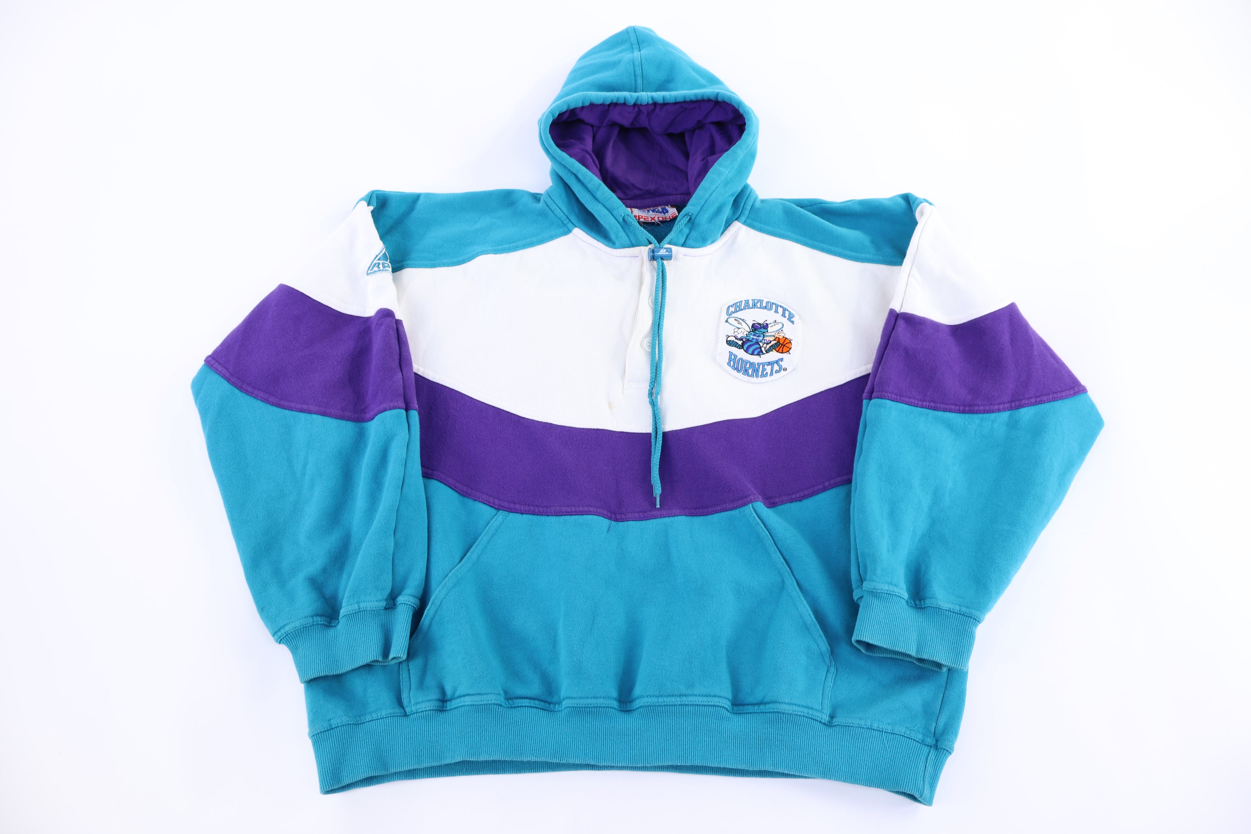 90's Charlotte Hornets Basketball Pullover Hoodie - Sweatshirt - Thrifted Threads